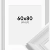 Ramme Mora Premium Hvid 60x80 cm - Passepartout Hvid 50x60 cm