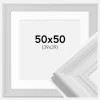 Ramme Mora Premium Hvid 50x50 cm - Passepartout Hvid 40x40 cm