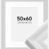 Ramme Mora Premium Hvid 50x60 cm - Passepartout Hvid 14x18 inches