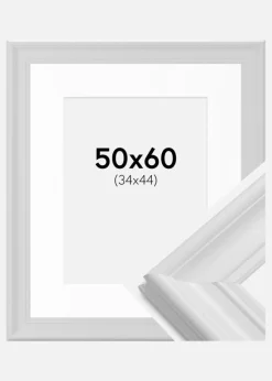 Ramme Mora Premium Hvid 50x60 cm - Passepartout Hvid 35x45 cm