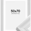 Ramme Mora Premium Hvid 50x70 cm - Passepartout Hvid 42x59,4 cm (A2)