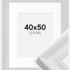 Ramme Mora Premium Hvid 40x50 cm - Passepartout Hvid 28x35 cm