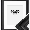Ramme Mora Premium Sort 40x50 cm - Passepartout Hvid 28x35 cm