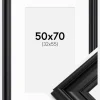 Ramme Mora Premium Sort 50x70 cm - Passepartout Hvid 33x56 cm