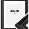 Ramme Mora Premium Sort 40x50 cm - Passepartout Hvid 30x40 cm