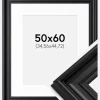 Ramme Mora Premium Sort 50x60 cm - Passepartout Hvid 14x18 inches