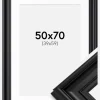 Ramme Mora Premium Sort 50x70 cm - Passepartout Hvid 40x60 cm