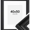 Ramme Mora Premium Sort 40x50 cm - Passepartout Hvid 27x35 cm
