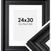 Ramme Mora Premium Sort 24x30 cm - Passepartout Hvid 7x9 inches