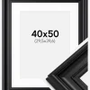 Ramme Mora Premium Sort 40x50 cm - Passepartout Hvid 12x16 inches