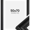 Ramme Mora Premium Sort 50x70 cm - Passepartout Hvid 42x59,4 cm (A2)