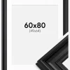 Ramme Mora Premium Sort 60x80 cm - Passepartout Hvid 50x65 cm