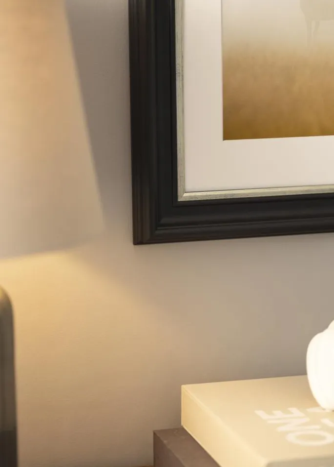 Ramme Mora Premium Sort-Sølv - Valgfri Størrelse (Plexiglas)