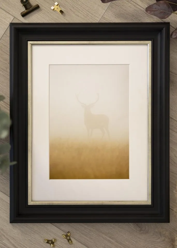 Ramme Mora Premium Sort-Sølv - Valgfri Størrelse (Plexiglas)