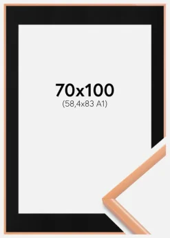Ramme New Lifestyle Apricot 70x100 cm - Passepartout Sort 59,4x84 cm (A1)