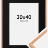 Ramme New Lifestyle Apricot 30x40 cm - Passepartout Sort 21x30 cm