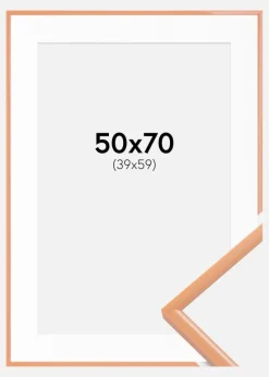 Ramme New Lifestyle Apricot 50x70 cm - Passepartout Hvid 40x60 cm