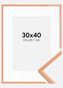 Ramme New Lifestyle Apricot 30x40 cm - Passepartout Hvid 21x29,7 cm (A4)