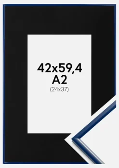 Ramme New Lifestyle Blå 42x59,4 cm (A2) - Passepartout Sort 25x38 cm
