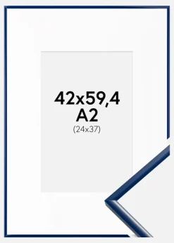 Ramme New Lifestyle Blå 42x59,4 cm (A2) - Passepartout Hvid 25x38 cm