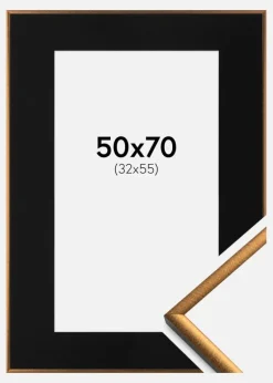 Ramme New Lifestyle Bronze 50x70 cm - Passepartout Sort 33x56 cm