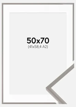 Ramme New Lifestyle Earth Grey 50x70 cm - Passepartout Hvid 42x59,4 cm (A2)