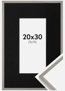 Ramme New Lifestyle Earth Grey 20x30 cm - Passepartout Sort 10x20 cm