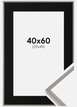 Ramme New Lifestyle Earth Grey 40x60 cm - Passepartout Sort 30x50 cm