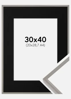 Ramme New Lifestyle Earth Grey 30x40 cm - Passepartout Sort 21x29,7 cm (A4)