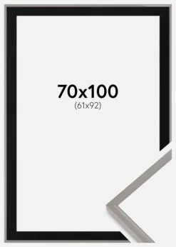 Ramme New Lifestyle Earth Grey 70x100 cm - Passepartout Sort 62x93 cm