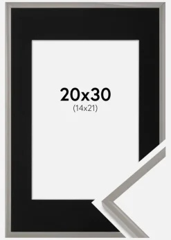 Ramme New Lifestyle Earth Grey 20x30 cm - Passepartout Sort 15x22 cm