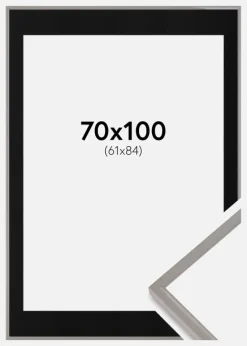 Ramme New Lifestyle Earth Grey 70x100 cm - Passepartout Sort 62x85 cm