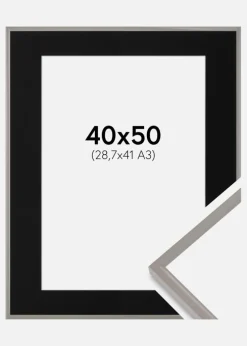 Ramme New Lifestyle Earth Grey 40x50 cm - Passepartout Sort 29,7x42 cm (A3)