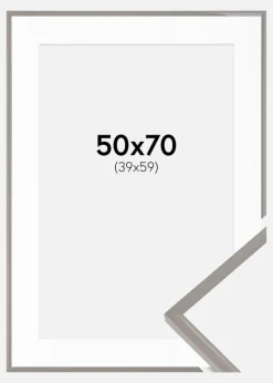 Ramme New Lifestyle Earth Grey 50x70 cm - Passepartout Hvid 40x60 cm