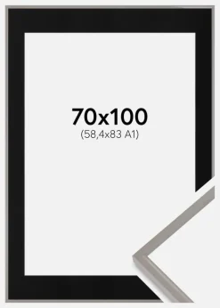 Ramme New Lifestyle Earth Grey 70x100 cm - Passepartout Sort 59,4x84 cm (A1)