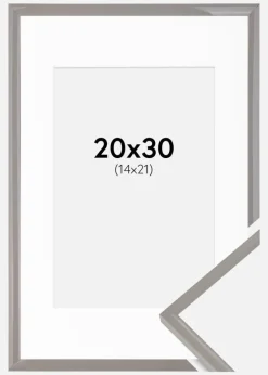 Ramme New Lifestyle Earth Grey 20x30 cm - Passepartout Hvid 15x22 cm