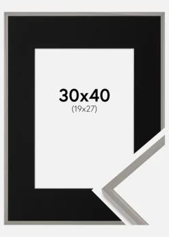 Ramme New Lifestyle Earth Grey 30x40 cm - Passepartout Sort 20x28 cm