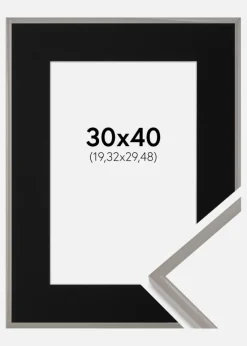 Ramme New Lifestyle Earth Grey 30x40 cm - Passepartout Sort 8x12 inches