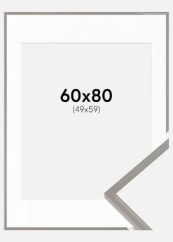 Ramme New Lifestyle Earth Grey 60x80 cm - Passepartout Hvid 50x60 cm