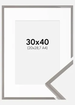 Ramme New Lifestyle Earth Grey 30x40 cm - Passepartout Hvid 21x29,7 cm (A4)