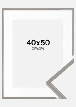 Ramme New Lifestyle Earth Grey 40x50 cm - Passepartout Hvid 30x40 cm