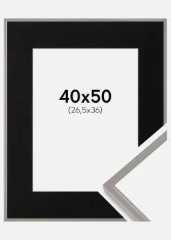 Ramme New Lifestyle Earth Grey 40x50 cm - Passepartout Sort 27,5x37 cm