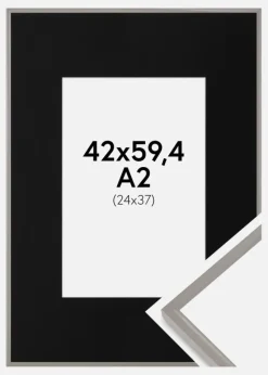 Ramme New Lifestyle Earth Grey 42x59,4 cm (A2) - Passepartout Sort 25x38 cm