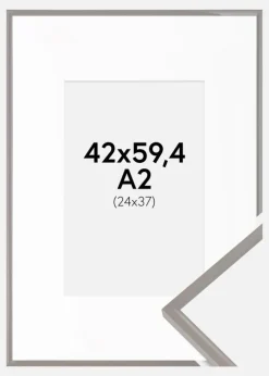 Ramme New Lifestyle Earth Grey 42x59,4 cm (A2) - Passepartout Hvid 25x38 cm