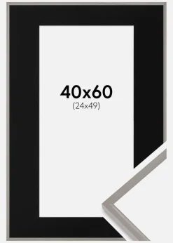 Ramme New Lifestyle Earth Grey 40x60 cm - Passepartout Sort 25x50 cm