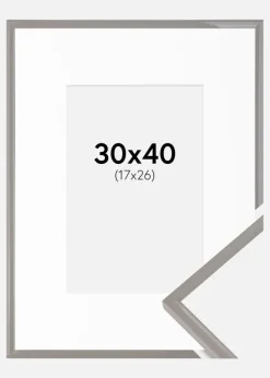 Ramme New Lifestyle Earth Grey 30x40 cm - Passepartout Hvid 18x27 cm