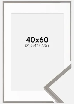 Ramme New Lifestyle Earth Grey 40x60 cm - Passepartout Hvid 32,9x48,3 cm (A3+)