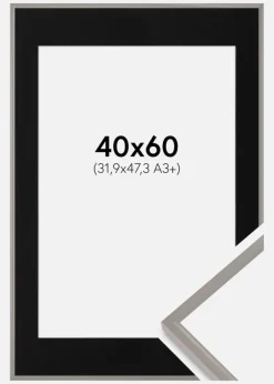 Ramme New Lifestyle Earth Grey 40x60 cm - Passepartout Sort 32,9x48,3 cm (A3+)