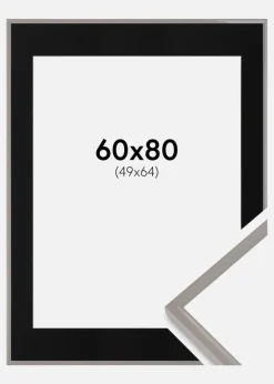 Ramme New Lifestyle Earth Grey 60x80 cm - Passepartout Sort 50x65 cm