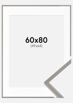 Ramme New Lifestyle Earth Grey 60x80 cm - Passepartout Hvid 50x65 cm